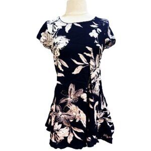 ANGL Navy Blue Floral Mini Dress